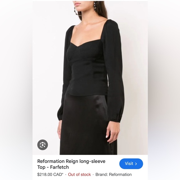 Reformation black sweetheart ‘Reign’ top - Picture 1 of 5